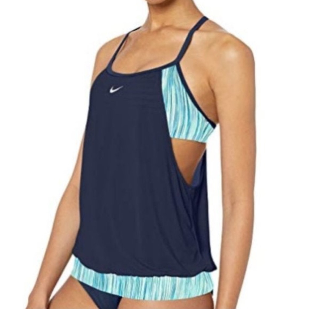 Nike Women's Navy and Pink Tankini